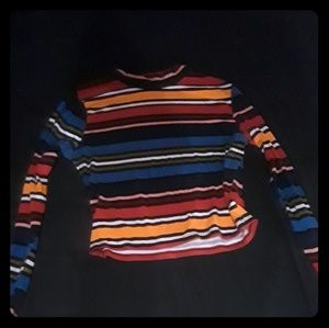 Striped multicolored turtleneck heart & hips